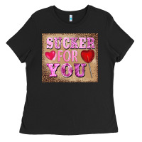 Black valentine's day sucker for you Ladies Tee - BarkalooDesign