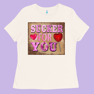 Valentine's Day Sucker For You Ladies Tee Designed By Barkaloodesign