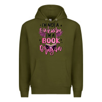 Army Green i'm not a booksorm i'm a book dragon Premium Hoodie - MaliasSmallBusiness