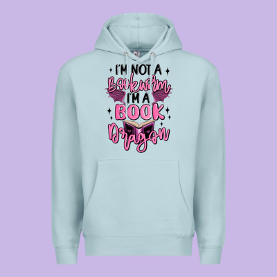 I'm Not A Booksorm I'm A Book Dragon Premium Hoodie Designed By Maliassmallbusiness