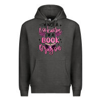 Charcoal Heather i'm not a booksorm i'm a book dragon Premium Hoodie - MaliasSmallBusiness
