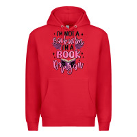 Red i'm not a booksorm i'm a book dragon Premium Hoodie - MaliasSmallBusiness