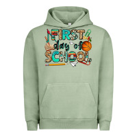 Pigment Oil Green first day of school Urban Hoodie - NancyCooperArtShop