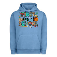 Pigment Pebble Blue first day of school Urban Hoodie - NancyCooperArtShop