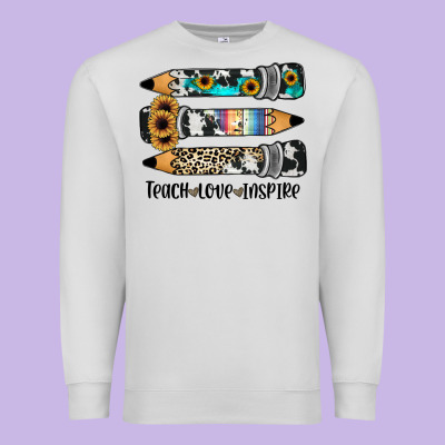 Western Pencils Teach Love Inspire Premium Sweatshirt Designed By Jahusdesignshop