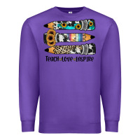 Purple western pencils teach love inspire Premium Sweatshirt - JahusDesignShop