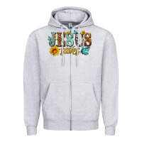 Heather Grey jesus saves Zipper Hoodie - HRA Design Shop