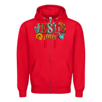Red jesus saves Zipper Hoodie - HRA Design Shop