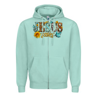 Seafoam jesus saves Zipper Hoodie - HRA Design Shop