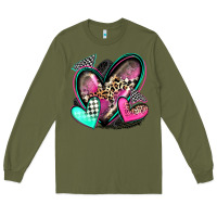 Army Green race hearts Long Sleeve Tee - Zillion Design Studio