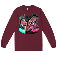 Burgundy race hearts Long Sleeve Tee - Zillion Design Studio