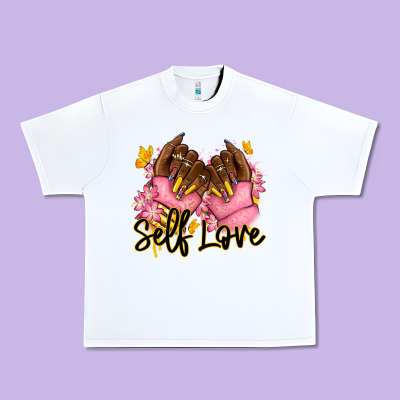 Self Love Pink Afro Nails Urban Heavy Tee Designed By Ranaportraitstore