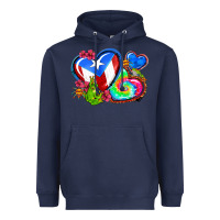 Navy western leopard puerto rico hearts Heavyweight Hoodie - AdoDesignShop