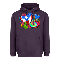 Western Leopard Puerto Rico Hearts Heavyweight Hoodie | Teevron