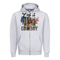 Heather Grey cool it cowboy Zipper Hoodie - SublimationCraftShop