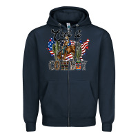 Navy cool it cowboy Zipper Hoodie - SublimationCraftShop