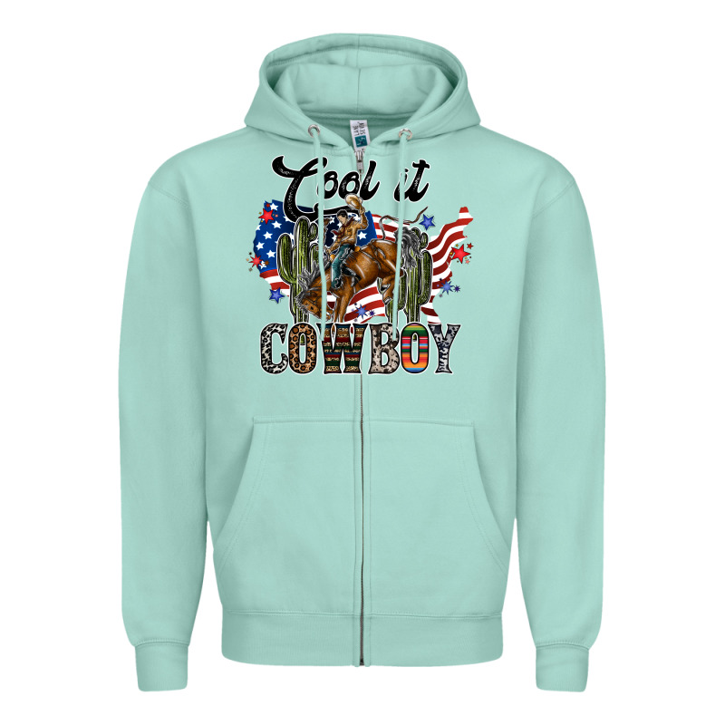 Cool It Cowboy Zipper Hoodie by SublimationCraftShop | Teevron
