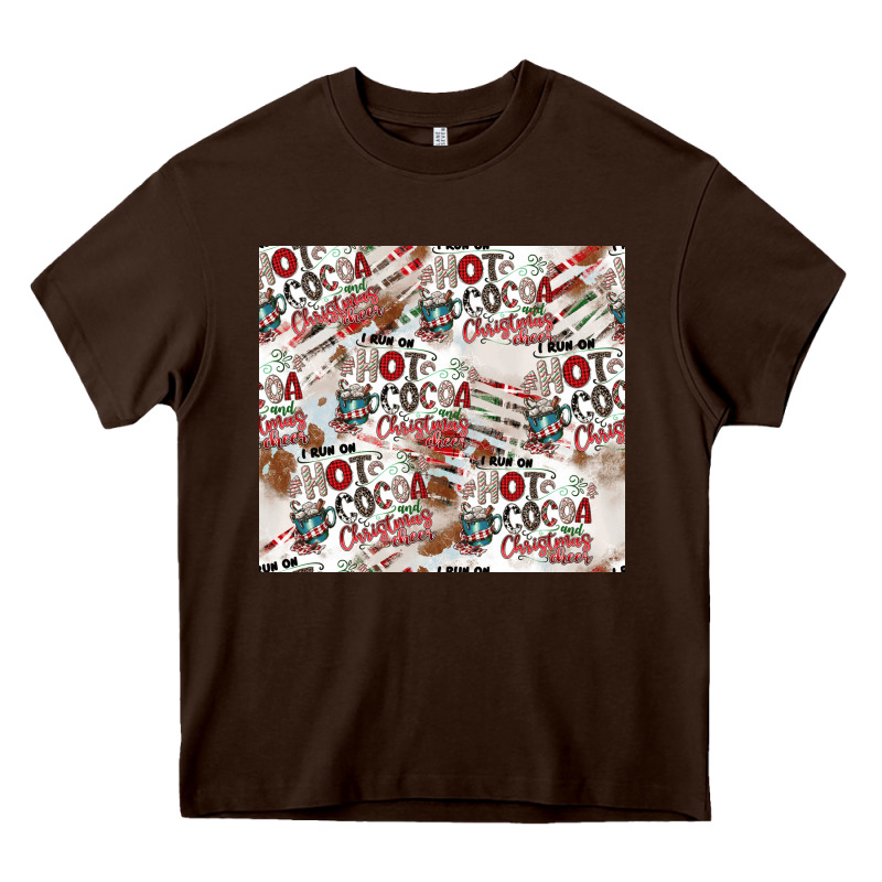 Hot Cocoa Christmas Cheer Pattern Heavy Core Tee by CowhideDigitalArt | Teevron