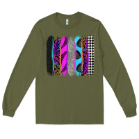 Army Green race brushstrokes Long Sleeve Tee - Zillion Design Studio