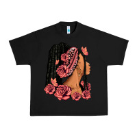 Black Pink roses afro woman Urban Heavy Tee - RanaPortraitStore