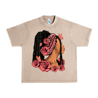 French Oak Pink roses afro woman Urban Heavy Tee - RanaPortraitStore