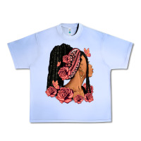Grape Ice Pink roses afro woman Urban Heavy Tee - RanaPortraitStore