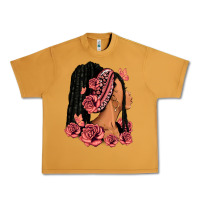 Peanut Butter Pink roses afro woman Urban Heavy Tee - RanaPortraitStore