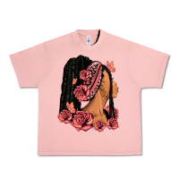Salmon Pink roses afro woman Urban Heavy Tee - RanaPortraitStore