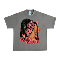 Tornado Pink roses afro woman Urban Heavy Tee - RanaPortraitStore
