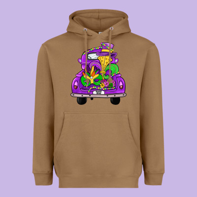 Farm Truck, Mardi Gras Heavyweight Hoodie Designed By Jahusdesignshop