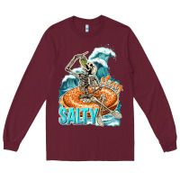 Burgundy stay salty Long Sleeve Tee - texasbilliewilder