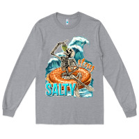 Heather Grey stay salty Long Sleeve Tee - texasbilliewilder