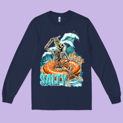 Stay Salty Long Sleeve Tee Designed By Texasbilliewilder