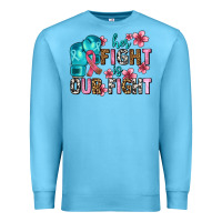 Ocean Blue her fighting is our fight Premium Sweatshirt - AdoDesignShop