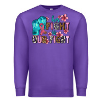 Purple her fighting is our fight Premium Sweatshirt - AdoDesignShop