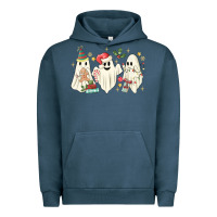 Pigment Midnight Navy Christmas ghosts Urban Hoodie - MaliasSmallBusiness
