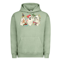 Pigment Oil Green Christmas ghosts Urban Hoodie - MaliasSmallBusiness