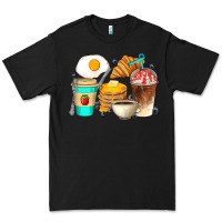 Black Breakfast Coffee Cups Premium Tee - Artiststas