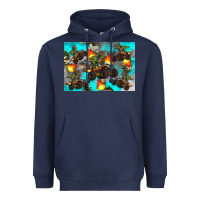 Navy Dinosaur monster truck Heavyweight Hoodie - Artiststas