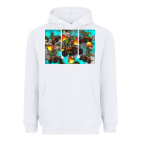 White Dinosaur monster truck Heavyweight Hoodie - Artiststas
