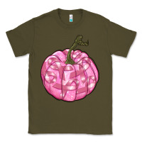 Army Green pink pumpkin with breast cancer ribbons Classic Tee - RanaPortraitStore