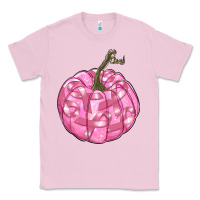 Bubblegum Pink pink pumpkin with breast cancer ribbons Classic Tee - RanaPortraitStore
