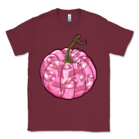 Burgundy pink pumpkin with breast cancer ribbons Classic Tee - RanaPortraitStore