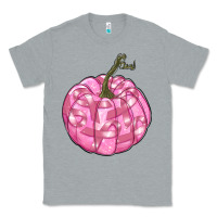 Heather Grey pink pumpkin with breast cancer ribbons Classic Tee - RanaPortraitStore
