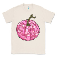 Natural pink pumpkin with breast cancer ribbons Classic Tee - RanaPortraitStore