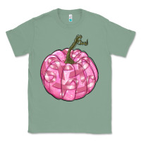 Sage pink pumpkin with breast cancer ribbons Classic Tee - RanaPortraitStore