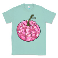 Seafoam pink pumpkin with breast cancer ribbons Classic Tee - RanaPortraitStore