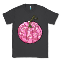 Smoke pink pumpkin with breast cancer ribbons Classic Tee - RanaPortraitStore