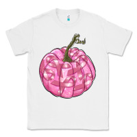 White pink pumpkin with breast cancer ribbons Classic Tee - RanaPortraitStore