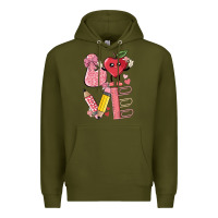 Army Green love teacher Premium Hoodie - MaliasSmallBusiness